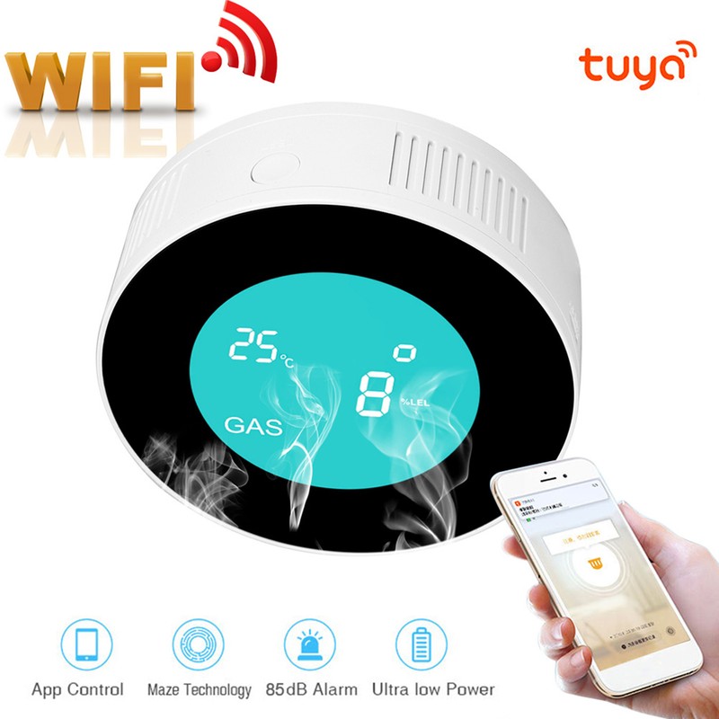 LCD Display WIFI Combustible Gas Leak Detector Smart Alarm Sensor