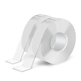 Mineweii Double Sided Nano Tape Heavy Duty Multipurpose Size - 1.2" & 0.8" - 2×120" in Total - Adhesive Removable Acrylic Clear Mounting Tape for Hanging Decor Carpet Wall - 20 Feet (1.2" & 0.8")