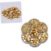 FOMIYES 2465Pcs Golden Plastic Resin Half Round Pearl Beads Set