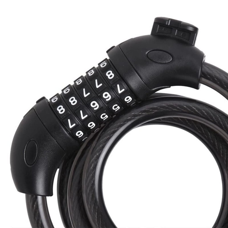 origin ダイヤル式 ワイヤーロック TONYON ブラケット付き 自転車用 盗難防止 ダイヤル5桁 ブラック 自転車盗難防止グッズ