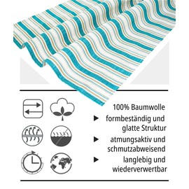 Lashuma Tablecloth Blue High-Quality Square Table Linen 80 x 80 cm Cotton Tablecloth for the Table