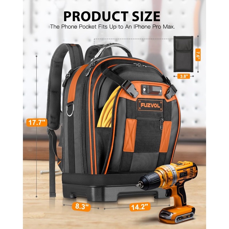 Tool Backpack, Heavy Duty Tool Bag, Hvac Tool Bags, Electrician