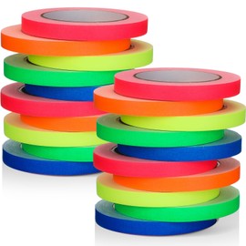 Ctosree Spike Tape Sets, 1/2 Wide x 65ft Length, 5 Colors Neon Gaffer Tape, Heavy Duty Fluorescent Gaff Tape for Theater Stage Floors, Holds Down Wires Pinstripe Marking Tape (20)