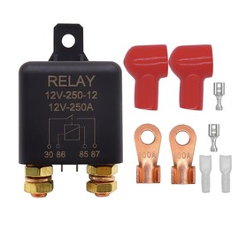HISports 12 V 250 A Isolating Relay, Car Relay, High Performance Car Relay for Car, Truck, Boat, with 2-Pin Base + 2 Connections, Isolating Relay Split Charging Relay