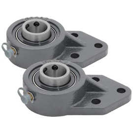 [2-Pack] UCFB205-16 - 3-Bolt Flange-Mount Ball Bearing Unit, Insert Bearing UC205-16, Cast Iron Housing FB205, Bore Shaft 1 in (25.4 mm), Set Screw Locking, 5/16 in (7.938 mm) Bolt Size