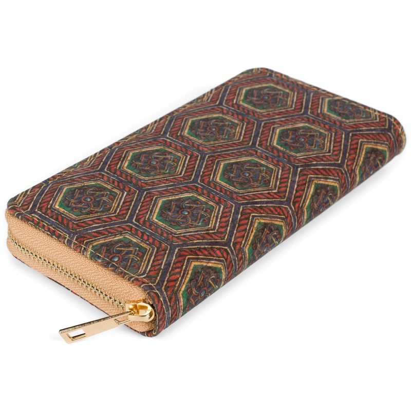styleBREAKER 02040138 Women's Cork Purse with Colourful Pattern Print in