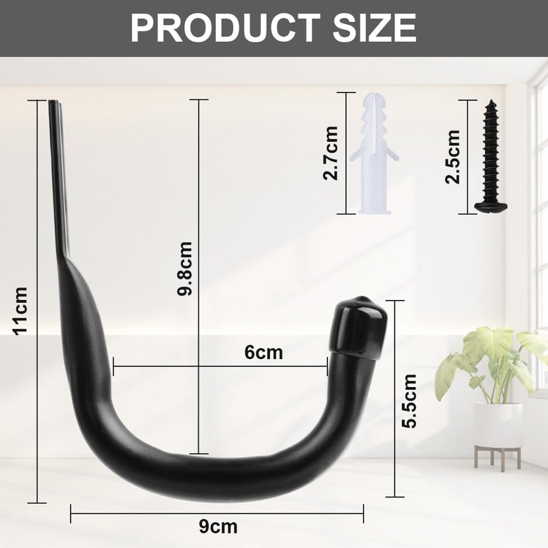 HOTUT Universal Heavy Duty Garage Storage Hooks Set, 6pcs Heavy