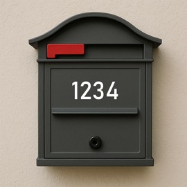 Numbers Decal Stickers for Cars Laptop Skateboard Wall Decor UV Resistant (White, 4''in)