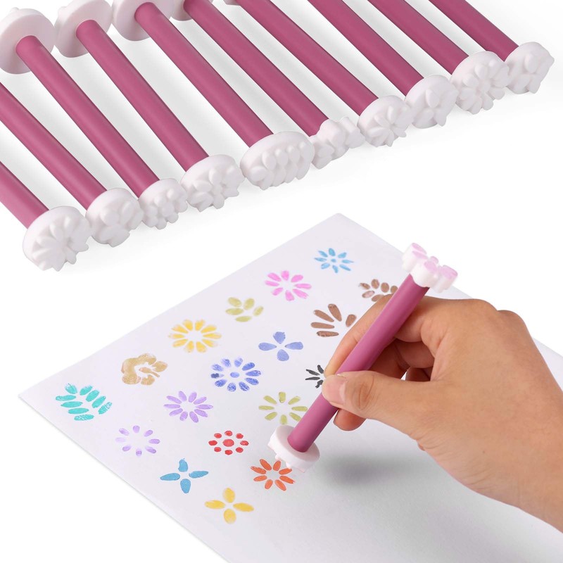 10pcs Dual-Ended Flower Dotting Tools, 20 Shapes Plastic Dotting Pens