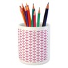 Ambesonne Valentine's Day Pencil Pen Holder, Simple Love Themed Pattern