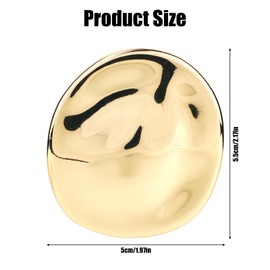 Geometric Metal Brooch Pin, Irregular Large Round Vintage Brooches for Women Men Stylish Lapel Pin Coat Evening Dress Jewelry for Lady Wedding Birthday Party (Gold)