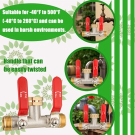EJW Hose Splitter 2 Way, Garden Hose Splitters, 2 Way Faucet Splitter, Water Spigot Splitter, RV Brass Hose Splitter, Two way Hose Bib Splitter, Double Hose Connector, Hose Valve 3/4 Inch GHT Thread.