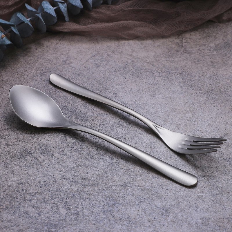 Zerophilo Titanium Cutlery Set, Lightweight Flatware, Modern Design, Dishwasher Safe,