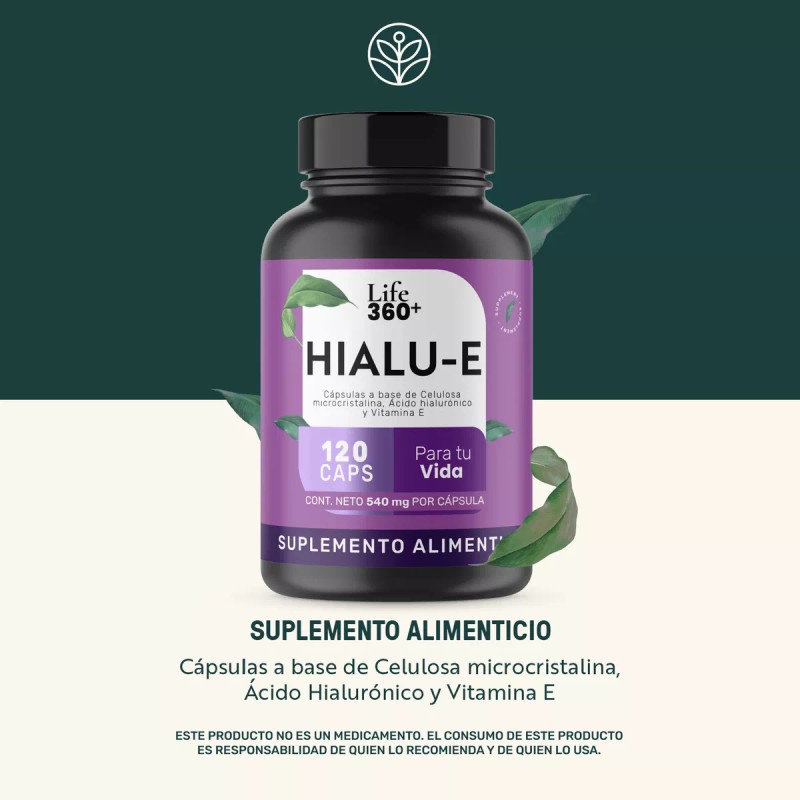 LIFE360+ Life 360+ Hialu-e Ácido Hialurónico Vitamina E 120 Cápsulas