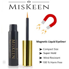 Magnetic Eyelashes Kit With Eyeliner 5 Pairs Lashes, Eyeliner, Tweezer Kit 3D Natural Look Reusable Long Lasting Quick Dry No Glue Required Eye lash Set MISKEEN