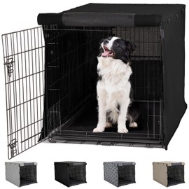 Gorilla Grip Heavy Duty Light Reducing Dog Crate Covers, All Sides Open, Cover Fits 36" Kennel, Breathable Mesh Windows, Washable Durable Puppy Training Topper Pet Supplies Accessories, Paw