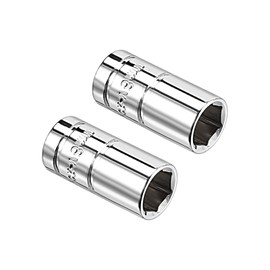 Kozelo 2pcs 6 Point Shallow Socket - [1/4 Inch x 8mm] Square Drive for Car Mechanical Equipment Repair Use, CR-V Steel Metric Sizes