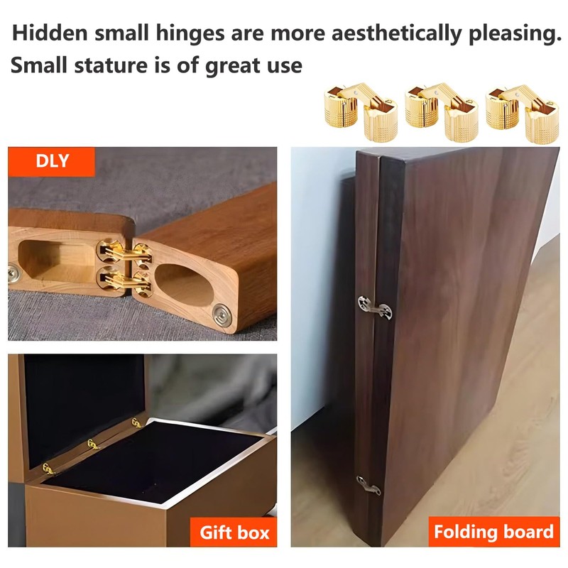 Qrity Pack of 3 Concealed Copper Hinge, Barrel Hinge Invisible,