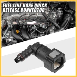 REPAIROCK Car Fuel Line Hose Quick Release Connector 90 Degree 5/16" 7.89mm SAE to 1/4" 6mm Disconnect Hose Plastic Gray (Set of 2) Auto Replacement Parts