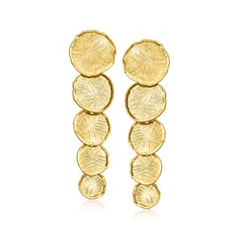 Ross-Simons Italian 18kt Gold Over Sterling Graduated Circle Drop Earrings