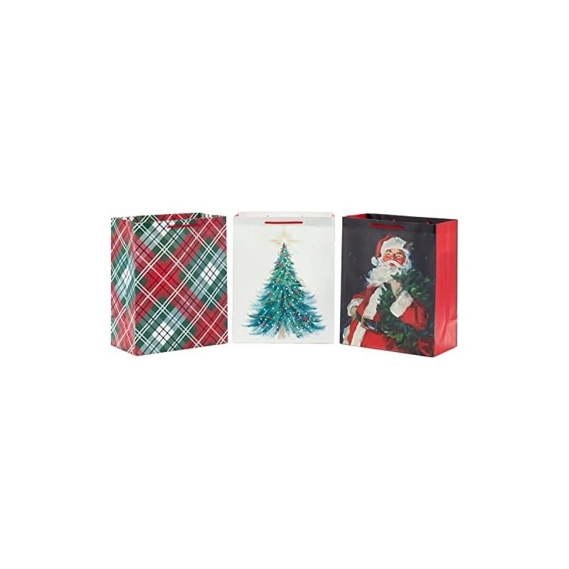 Christmas Gift Bags Large with Handles 3 Pack