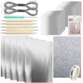 15 Pcs Silver Aluminum Leaf Sheets, Embossing Foil for Craft Art