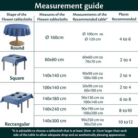 Outdoor Tablecloth Washable 140 x 240 cm Blue Garden Tablecloth Tablecloths Weatherproof Oilcloth Tablecloth Table Cloth Made in Italy for Outdoor Use Tablecloth
