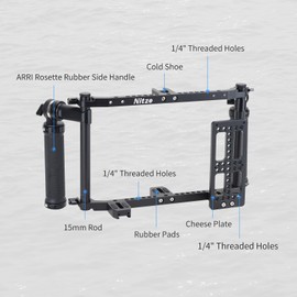 Nitze Director's Monitor Cage with Adjustable Handles for up to 9 Inch LCD Monitor Universal Cage - JSQ-002