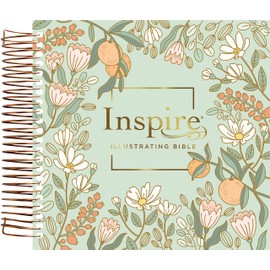 NLT DaySpring Inspire Illustrating Bible, Filament Enabled (Spiral Bound, Mint Floral Garden)
