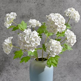 Waipfaru 4PCS Hydrangea Artificial Flowers, Real Touch Flowers, 26.8" Faux Hydrangea Flowers, Latex Real Touch Hydrangea, Fake Flowers for Home Decor Party Bouquet Wedding Decoration, White
