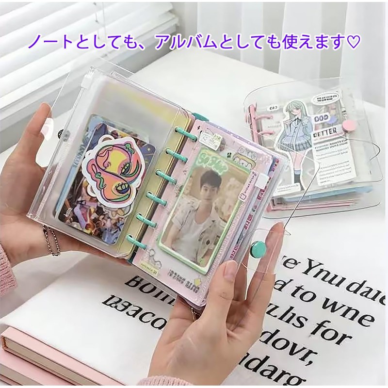 Sealing Notebook, Plastan, Transparent, A7 Binder, 6 Holes, [20 Refills]