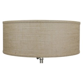 FenchelShades.com 18" Top Diameter x 18" Bottom Diameter 7" Height Cylinder Drum Lampshade USA Made (Burlap Natural)
