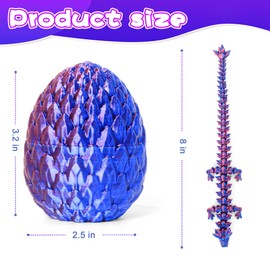 Philicoco 3D Printed Articulated Dragon Egg – Easter Basket Stuffers, Fidget Toy Gift for Kids & Adults(4Pcs)