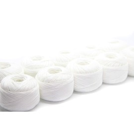 - STRICKDIRWAS - Häkelgarn aus 100% Baumwolle Baumwollgarn Baumwollfaden zum Sticken, Häkeln, Schmuck, Basteln… (weiß-10er)