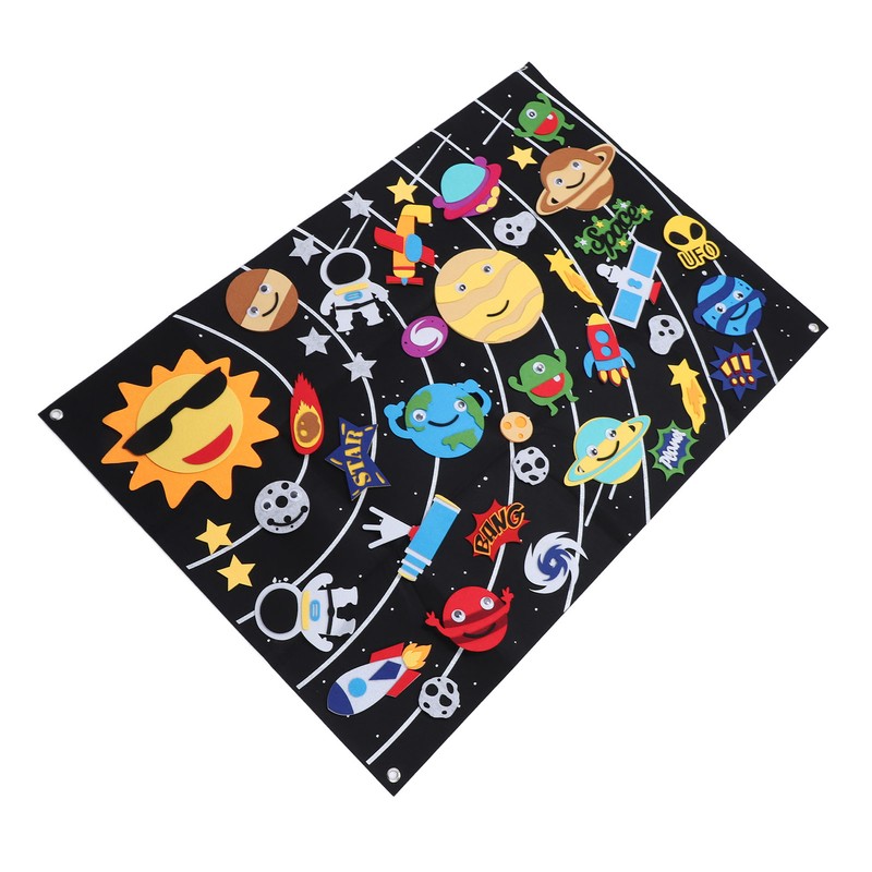 45pcs Outer Space Felt Story Board 3.5in Storytelling Educational DIY