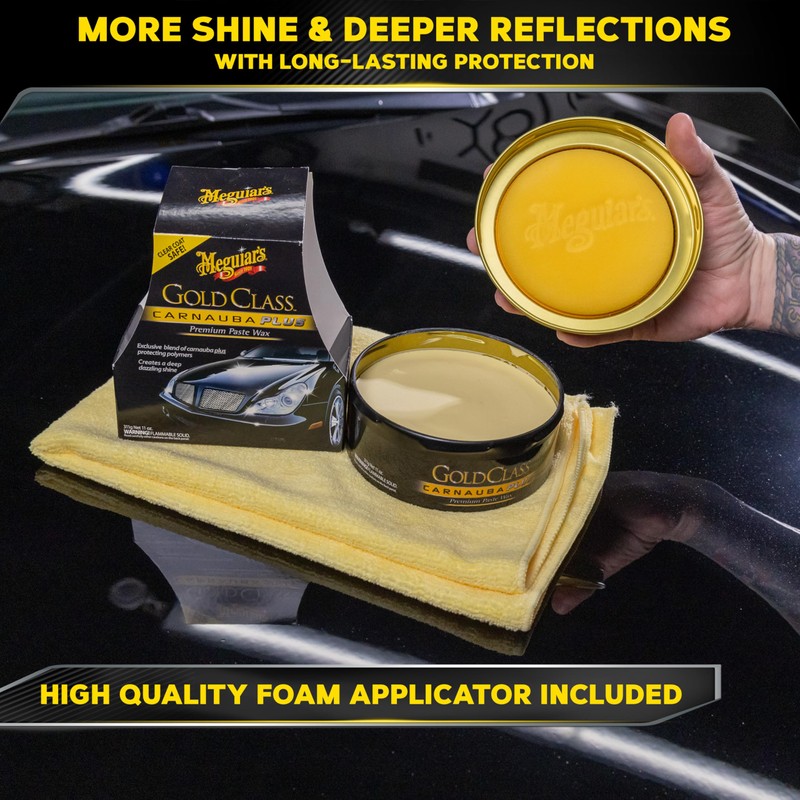 Meguiar's G7014J Gold Class Carnauba Plus Premium Paste Wax, Creates