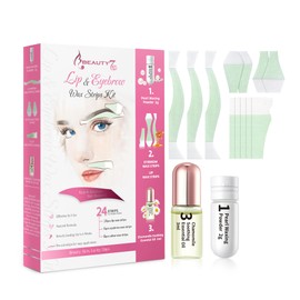 Beauty7 Wachs-Streifen, kaltes Gesicht, Augenbrauen, Lippe, Wachs-Formel für empfindliche Haut, 20 Streifen + Perlenpulver 2 g und beruhigende ätherische Öle 3 g