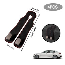 4PCS Car Seat Back Double Hook, Leather Car Seat Organiser Hooks,Car Headrest Hook,Car Seat Purse Hook,Car Headrest Hook Car Purse Hook Car Seat Back Organizer for Bags,Purses(Black)