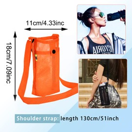 FUZVOL Water Bottle Carrier Water Bottle Holder with Adjustable Shoulder Hand Strap Portable Durable Water Bottle Bag for Adults Kids Walking Hiking Camping Travelling Exercise (Orange)