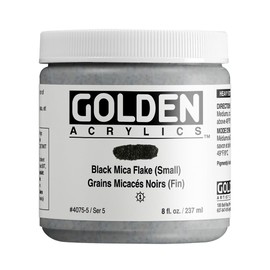 GOLDEN Heavy Body Acrylics, Black Mica Flake (Small), 8 fl. oz. Jar, Professional Acrylic Paint