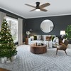 FINXIN Indoor Low Profile Ceiling Fan LED 36 Walnut Ceiling