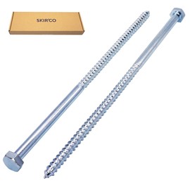 SKIR'CO 6 x M10 x 300mm Zinc Plated Hexagon Wood Screws DIN 571