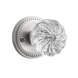 SORWDUERM 1 Pack Crystal Door Knobs Nickel Door Knob Brushed Nickel Passage Door Knobs Glass Satin Nickel Interior Door Knob for Hall and Closet