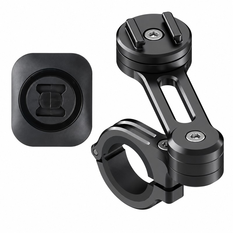Motorcycle Phone Mount for Handlebar Use – Anti-Shock ABS &