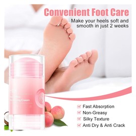 Cracked Repair Cream, 2Pcs Cream For Dry Cracked Skin, Vaseline and Peach Cracked Heel Stick, Rolling Use Moisturizing Stick For Dry Cracked Feet Hands And Elbows (40gx 2)