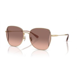Coach HC7158D Sunglasses, Shiny Light Gold/Brown Pink Gradient, 58 mm