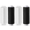 Easusy Sewing Thread, Black and White 4 Pcs 200 Yards