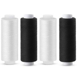 Easusy Sewing Thread, Black and White 4 Pcs 200 Yards Polyester Sewing Machine Threads for Sewing Machine, Hand Stitching, Embroidery