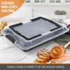 Spmarkt Ceramic-Coated Non-Stick Baking Pan with Carry Lid, 15inchx10inch Rectangular