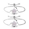 Lyfange 2PCS Spinning Flower Fidget Bracelet for Anxiety Rhinestone Flowers